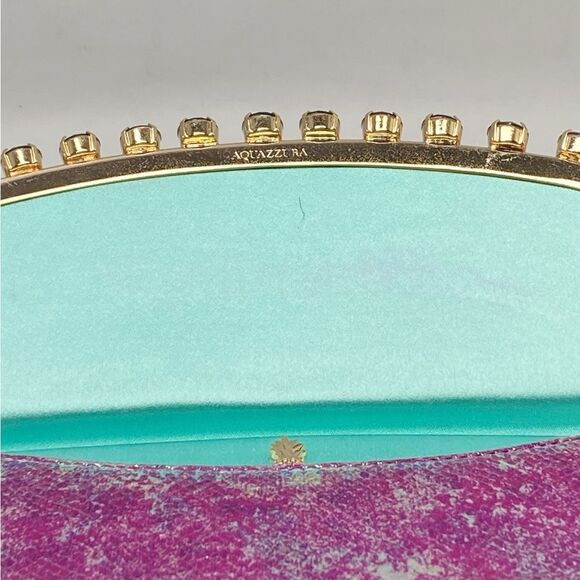 Aquazzura Mini Galactic Crystal Snake-Embossed Leather Shoulder Bag - Picture 9 of 10